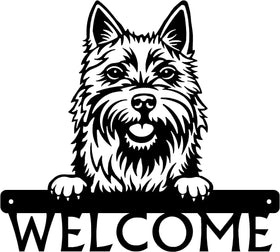 Norwich Terrier Detailed Dog Face Welcome Sign or Custom Name The Metal Peddler