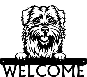 Norfolk Terrier Detailed Dog Face Welcome Sign or Custom Name The Metal Peddler