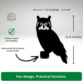 Owl Fence Post Topper - Metal Art - 0