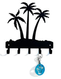 Palm tree key rack/leash holder with palm tree keychain