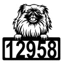 Pekingese Address Sign - Detailed Dog Design with Custom House Numbers The Metal Peddler