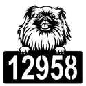 Pekingese Address Sign - Detailed Dog Design with Custom House Numbers The Metal Peddler