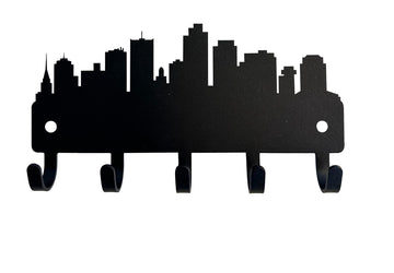 Phoenix, AZ City Skyline Key rack/leash holder with 5 hooks