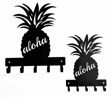 Aloha Pineapple Key Holder with 5 Hooks for Tropical Tastes! The Metal Peddler