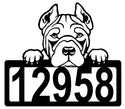 Pit Bull Terrier Address Sign - Detailed Dog Design with Custom House Numbers The Metal Peddler