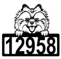 Pomeranian Address Sign - Detailed Dog Design with Custom House Numbers The Metal Peddler