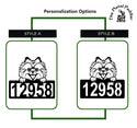 Pomeranian Address Sign - Detailed Dog Design with Custom House Numbers The Metal Peddler