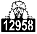 Poodle Address Sign - Detailed Dog Design with Custom House Numbers The Metal Peddler