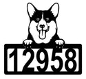 Pembroke Welsh Corgi Address Sign - Detailed Dog Design with Custom House Numbers The Metal Peddler