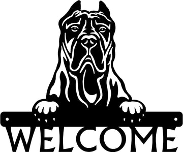 Presa Canario Detailed Dog Face Welcome Sign or Custom Name The Metal Peddler