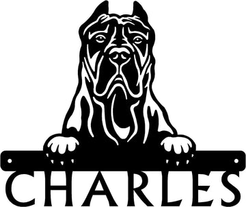 Presa Canario Detailed Dog Face Welcome Sign or Custom Name The Metal Peddler