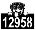 Rottweiler Address Sign - Detailed Dog Design with Custom House Numbers