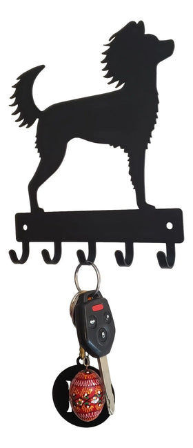 Russian Toy Long Hair Coat Dog Key/Leash Rack - The Metal Peddler Key Rack breed, Breed R, Dog, key rack, leash hanger, leash rack, Russian Toy Smooth Coat