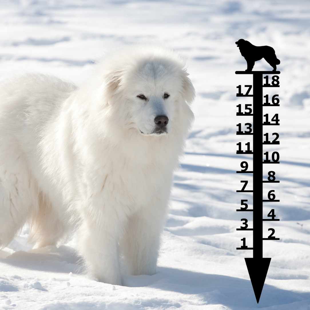 Great Pyrenees Dog  Snow Gauge: Measures up to 18" Snowfall-1