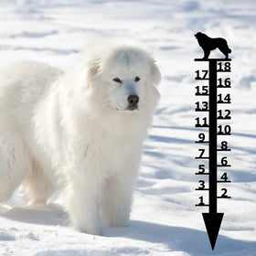Great Pyrenees Dog Snow Gauge: Measures up to 18" Snowfall