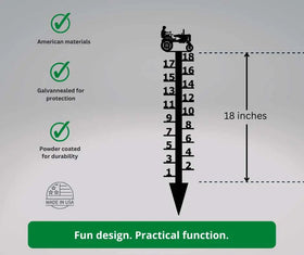 Tractor Snow Gauge: Measures up to 18" Snowfall - The Metal Peddler Snow Gauge automobile, farm, farmer, seasonal, snow gauge, tractor, winter