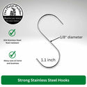 Stainless Steel S Hooks – Pack of 4 The Metal Peddler