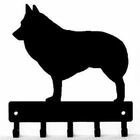 Schipperke Dog Key Rack/ Leash Hanger with 5 hooks