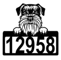 Schnauzer Address Sign - Detailed Dog Design with Custom House Numbers The Metal Peddler