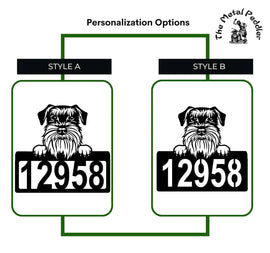 Schnauzer Address Sign - Detailed Dog Design with Custom House Numbers The Metal Peddler