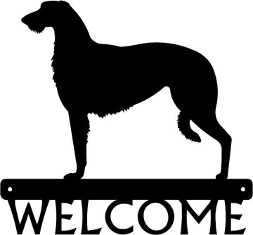 Scottish Deerhound Dog Welcome Sign or Name/Number Sign The Metal Peddler