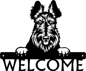 Scottish Terrier Detailed Dog Face Welcome Sign or Custom Name The Metal Peddler