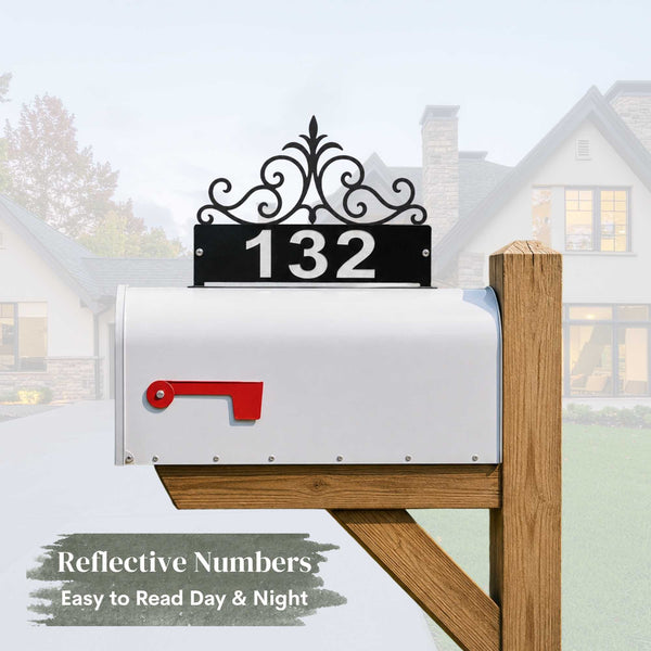 Scroll Mailbox Topper - Personalized House Numbers