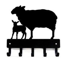 Sheep & Lamb Key Holder with 5 hooks
