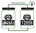 Shih Tzu Address Sign - Detailed Dog Design with Custom House Numbers The Metal Peddler