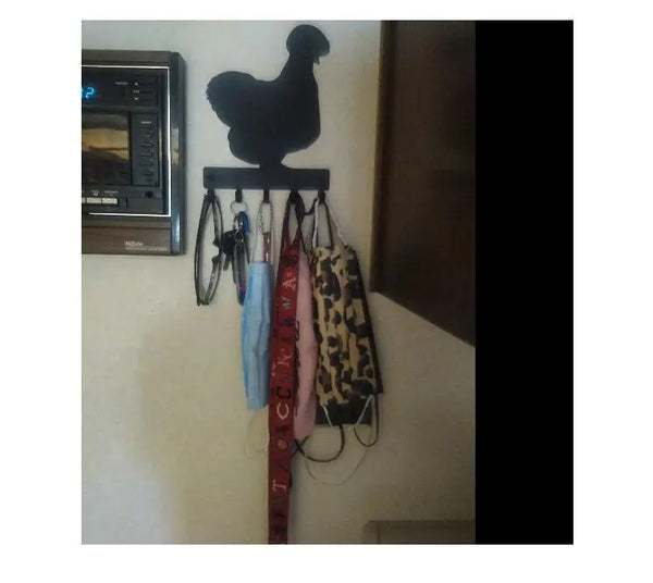 Customer image of a Silkie Chicken #1 Key Rack with 5 Hooks