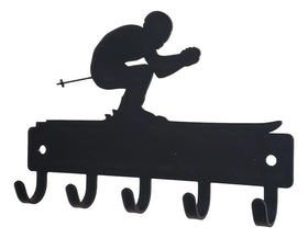 Snow Skier Key Hooks Holder - The Metal Peddler Key Rack dad, dad sport, key rack, Medal Hanger, medal rack, sport, sport hooks, sporthooks, sports, winter sports