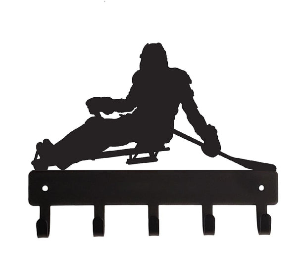 Sled Hockey Key or Medal Holder with 5 Hooks