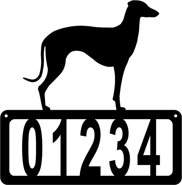 Sloughi dog breed sign with custom address numbers