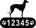 Sloughi dog breed with custom address numbers and dog prints