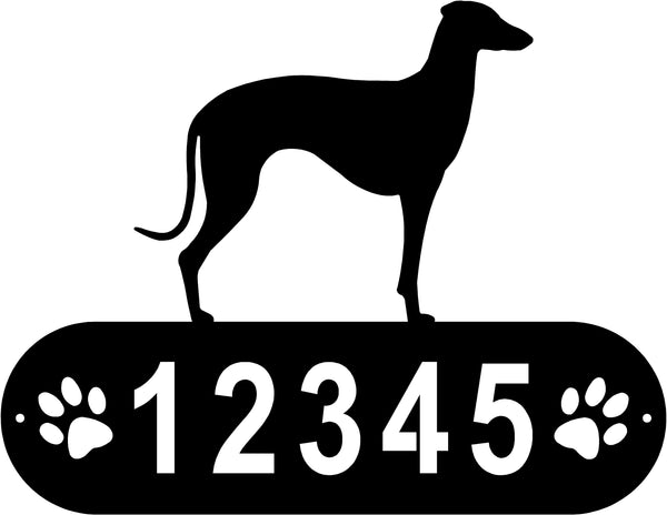 Sloughi dog breed with custom address numbers and dog prints