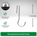 Stainless Steel "Staff" Shaped Pot Rack Hooks – Pack of 4 The Metal Peddler