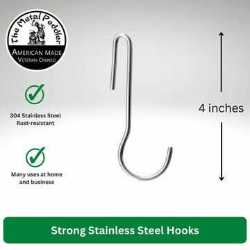Stainless Steel "Staff" Shaped Pot Rack Hooks – Pack of 4 The Metal Peddler