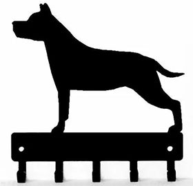 Staffordshire Terrier Dog Key Rack/ Leash Hanger 5 Hook