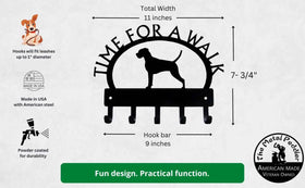 Boxer TIME FOR A WALK Dog Key Rack & Leash Holder - The Metal Peddler Key Rack Boxer, breed, Breed B, Dog, Inv-T, key rack, leash rack