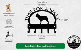 French Bulldog TIME FOR A WALK Dog Key Rack & Leash Holder - The Metal Peddler Key Rack breed, Breed F, Dog, French Bulldog, Inv-T, key rack, leash rack