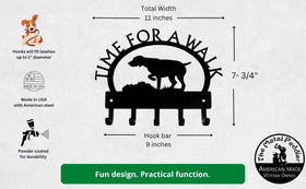 GSP on Point TIME FOR A WALK Dog Key Rack & Leash Holder - The Metal Peddler Key Rack Breed G, Dog, German Shorthaired Pointer. GSP, GSP, GSP on Point, Inv-T, key rack, leash rack