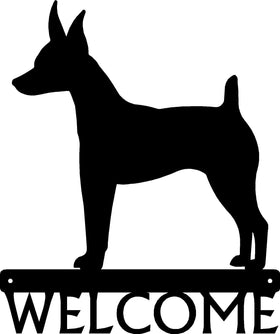 Toy Fox Terrier Dog Welcome Sign - The Metal Peddler Welcome Signs breed, Breed F, breed T, Dog, Name plaque, name sign, personalized, Personalized Gifts, Personalized Signs, personalizetext, porch, Toy Fox Terrier, Welcome sign