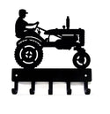 Metal Tractor & Farmer Key Holder with 5 Hooks