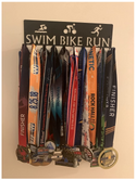 SWIM BIKE RUN Triathlon Medal Holder Display The Metal Peddler