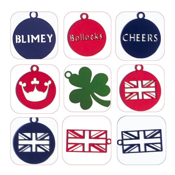 British-Themed Metal Keychains – UK Slang, Union Jack &amp; Shamrock Designs - 0
