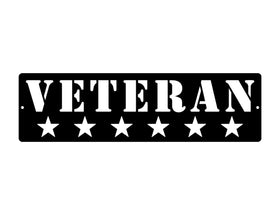 Veteran with Stars Wall Plaque - The Metal Peddler Wall Art dad, hero, military, office, sign, veteran, wall art, wall decor