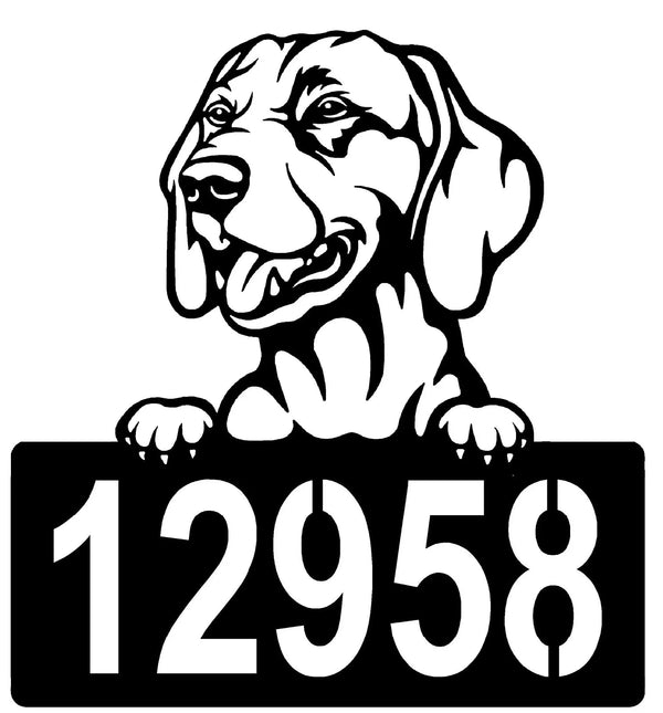 Vizsla Address Sign - Detailed Dog Design with Custom House Numbers The Metal Peddler