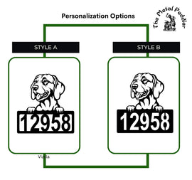 Vizsla Address Sign - Detailed Dog Design with Custom House Numbers