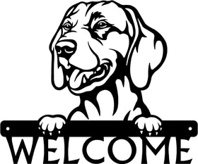 Vizsla Detailed Dog Face Welcome Sign or Custom Name The Metal Peddler