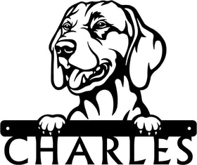 Vizsla Detailed Dog Face Welcome Sign or Custom Name The Metal Peddler